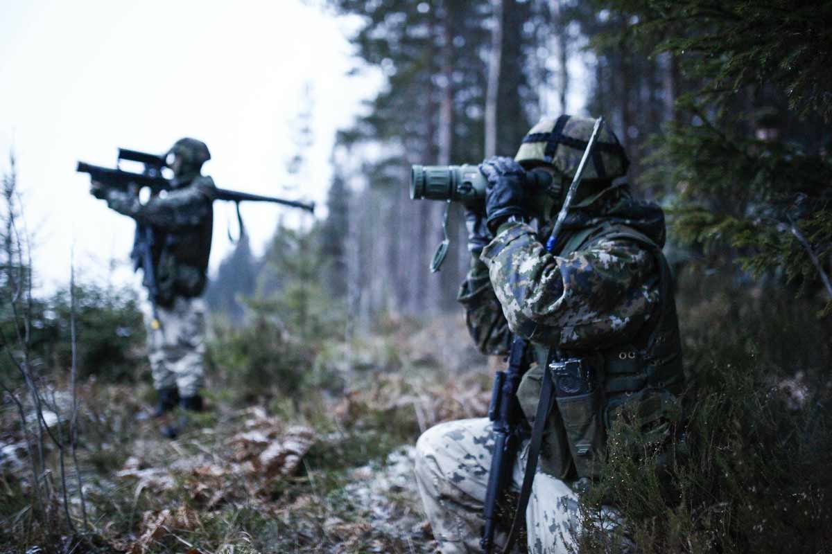 Finske soldater på øvelse