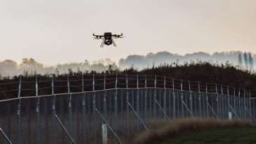 Drone over lufthavn. Foto: Systematic